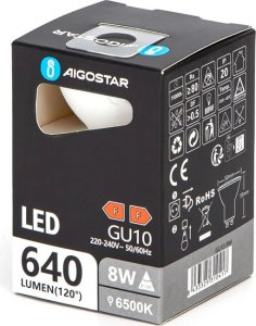 Aigostar  Żarówka reflektorek biała zimna LED GU10 8W 6500K Żarówka reflektorek biała zimna LED GU10 8W 6500K 1