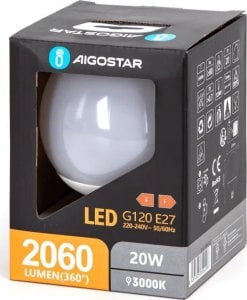 Aigostar  Zarówka diodowa LED G120 E27 20W 3000k Zarówka diodowa LED G120 E27 20W 3000k 1