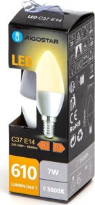 Aigostar  Żrówka diodowa świeczka LED C37 E14 7W 3000K Żrówka diodowa świeczka LED C37 E14 7W 3000K 5