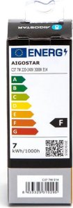 Aigostar  Żrówka diodowa świeczka LED C37 E14 7W 3000K Żrówka diodowa świeczka LED C37 E14 7W 3000K 6