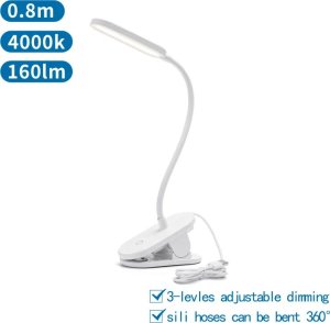 Lampka biurkowa Aigostar  Lampa biurkowa na klips  LED z wtyczką USB Lampa zaciskowa LED z wtyczką 2