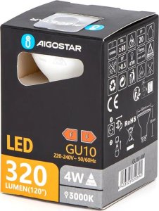 Aigostar  Żarówka reflektorek biała ciepła LED GU10 4W 3000K Żarówka reflektorek biała ciepła LED GU10 4W 3000K 1