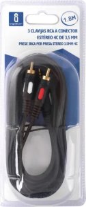 Kabel Aigostar  Kabel audio 3x RCA 1,8 m czarny Kabel audio 3x RCA 1,8 m czarny 2