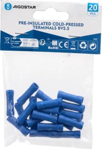 Aigostar  Preizolowane zaciski tłoczone na zimno BV5.5 20 szt., niebieskie Preizolowane zaciski tłoczone na zimno BV5.5 20 szt., niebieskie 4