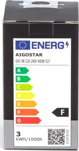 Aigostar  Żarówka diodowa kulka LED G45 E27 3W 4000K Żarówka diodowa kulka LED G45 E27 3W 4000K 6