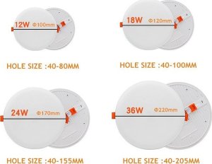 Aigostar  Panel Downlight kwadratowy podtynkowy LED E6 12W biały ciepły Downlight kwadratowy podtynkowy LED E6 12W biały ciepły 1