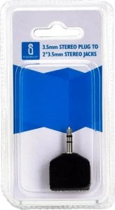 Aigostar  Złącze audio/video 3.5 mm gniazdo stereo na jack stereo czarne Złącze audio/video 3.5 mm gniazdo stereo na jack stereo czarne 1