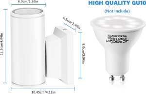 Kinkiet Aigostar  Kinki9et led biały bez źródła światła GU10 Jednokierunkowa lampa ścienna biała bez źródła światła GU10 4