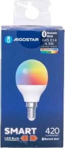 Aigostar  Żarówka diodowa Bluetooth MESH G45 E14 4,9W RGB+CCT Żarówka diodowa Bluetooth MESH G45 E14 4,9W RGB+CCT 5