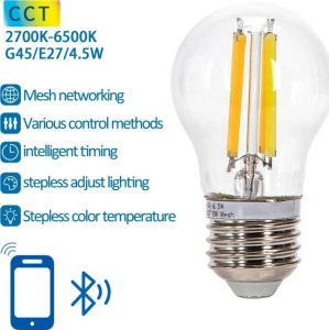 Aigostar  Inteligentna żarówka Bluetooth Mesh G45 4.5W CCT Inteligentna żarówka Bluetooth Mesh G45 4.5W CCT 2