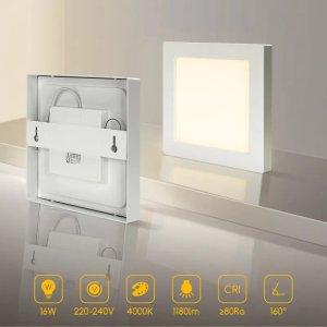 Lampa sufitowa Aigostar  Panel Downlight kwadratowy natynkowy LED E6 16W Światło naturalne Downlight kwadratowy natynkowy LED E6 16W Światło naturalne 5