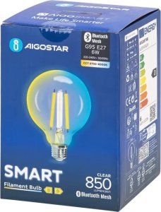 Aigostar  Inteligentna żarówka Bluetooth Mesh G95 6W CCT E27 Inteligentna żarówka Bluetooth Mesh G95 6W CCT 1