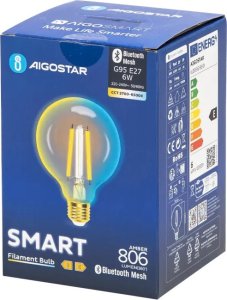 Aigostar  Inteligentna żarówka Bluetooth Mesh G95 6W CCT E27 Inteligentna żarówka Bluetooth Mesh G95 6W CCT 1