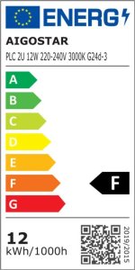 Świetlówka kompaktowa Aigostar  Świetlówka tuba LED PLC 2U 12W biała ciepła Świetlówka tuba LED PLC 2U 12W biała ciepła 8