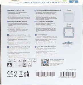 Lampa sufitowa Aigostar  Panel kwadratowy natynkowy LED E6 12W Światło naturalne Downlight kwadratowy natynkowy LED E6 12W Światło naturalne 4