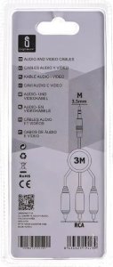 Kabel Aigostar  Kabel audio 3,5 męski - 3RCA 3 m czarny Kabel audio 3,5 męski - 3RCA 3 m czarny 3