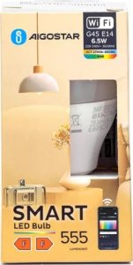 Aigostar  Inteligentna żarówka LED WB G45 E14 Wi-Fi 6,5W Inteligentna żarówka LED WB G45 E14 Wi-Fi 6,5W 5