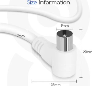 Kabel Aigostar  Kabel antenowy kąt prosty 3 m biały Kabel antenowy kąt prosty 3 m biały 4