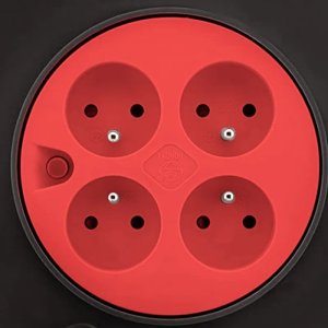 Aigostar  Przedłużacz bębnowy z 4 gniazdami typu francuskiego 3G 1.0m 25 m czarny Zwijacz kabla z 4 gniazdami typu francuskiego 3G 1.0m 25 m czarny 4