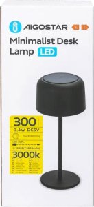 Lampka biurkowa Aigostar  Zasilana energią słoneczną lampa biurkowa 3W 3000K z funkcją ładowania Zasilana energią słoneczną lampa biurkowa 3W 3000K z funkcją ładowania 5