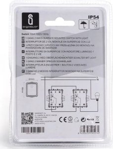 Aigostar  Włącznik pojedynczy dwubiegunowy natynkowy typu niemieckiego szary Łącznik pojedynczy dwubiegunowy natynkowy typu niemieckiego szary 3