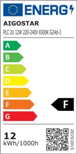 Świetlówka kompaktowa Aigostar  Tuba LED PLC 2U 12W biała zimna Świetlówka tuba LED PLC 2U 12W biała zimna 8