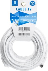 Kabel Aigostar  Kabel antenowy kąt prosty 15 m biały Kabel antenowy kąt prosty 15 m biały 2