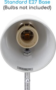 Lampka biurkowa Aigostar  Lampa biurkowa z klipsem  Biała E27 Lampa biurkowa z klipsem bez źródła światła Biała E27 2