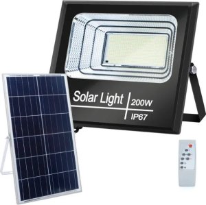 Naświetlacz Aigostar  Zestaw solarny rozdzielny o mocy LED 200W naświetlacz panel oraz pilot Zestaw solarny rozdzielny o mocy LED 200W naświetlacz panel oraz pilot 1