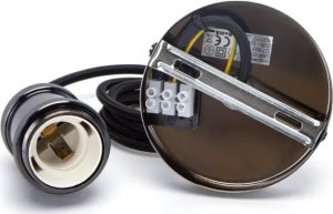 Aigostar  Oprawka żarówki E27 z metalu z przewodem 2x0.75mm 1 m czarna Oprawka żarówki E27 z metalu z przewodem 2x0.75mm 1 m czarna 2