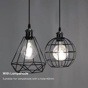 Aigostar  Oprawka żarówki E27 z metalu z przewodem 2x0.75mm 1 m czarna Oprawka żarówki E27 z metalu z przewodem 2x0.75mm 1 m czarna 6