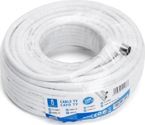 Kabel Aigostar  Kabel antenowy kąt prosty 25 m biały Kabel antenowy kąt prosty 25 m biały 2