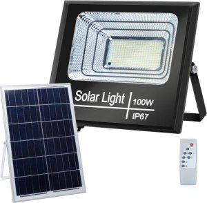 Naświetlacz Aigostar  Zestaw solarny rozdzielny o mocy LED 100W naświetlacz panel oraz pilot Zestaw solarny rozdzielny o mocy LED 100W naświetlacz panel oraz pilot 1