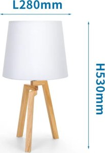 Lampa stołowa Aigostar  Drewniana Lampa Stołowa E27 Drewniana Lampa Stołowa Bez Źródła Światła E27 2