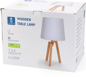 Lampa stołowa Aigostar  Drewniana Lampa Stołowa E27 Drewniana Lampa Stołowa Bez Źródła Światła E27 6