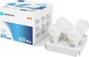 Aigostar  Żarówka diodowa LED A60 E14 7W 6500k 5sztuk Żarówka diodowa LED A60 E14 7W 6500k 5pz 1