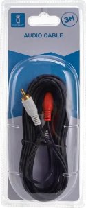 Kabel Aigostar  Kabel audio 2RCA/2RCA 3 m czarny Kabel audio 2RCA/2RCA 3 m czarny 2
