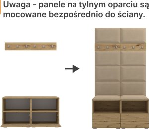 Ravio Tapicerowana garderoba Nela I w kolorze grafitowym i tkaninie Trinity 16 4