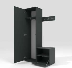 Ravio Tapicerowana garderoba Nela I w kolorze grafitowym i tkaninie Trinity 16 7