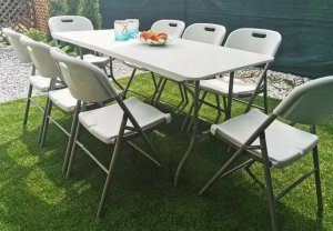 kontrast Solidne krzesło składane ogrodowe catering PARTY 47x58x87 cm białe 11