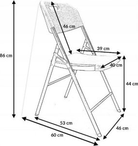kontrast Solidne krzesło składane ogrodowe catering PARTY 47x58x87 cm białe 4