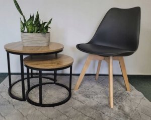 kontrast Krzesło skandynawskie kuchnia jadalnia salon EMMA czarne 3