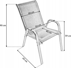 kontrast Zestaw mebli ogrodowych LIPARIS - stół + 2 krzesła, czarny, idealny na taras i balkon 4