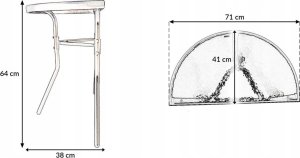 kontrast Zestaw mebli ogrodowych LIPARIS - stół + 2 krzesła, czarny, idealny na taras i balkon 5