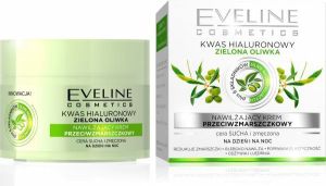 Eveline Kwas hialuronowy + zielona oliwka nawilżający krem przeciwzmarszczkowy na dzień i na noc 50ml 1