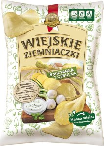 Lorenz Wiejskie Ziemniaczki Chipsy ziemniaczane śmietanka z cebulką 130 g 3