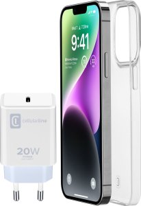 Cellular Line Cellularline Starter Kit Charger+Case f. iPhone 14, Trans 1