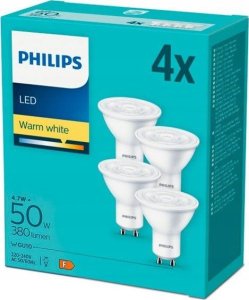 Signify Philips LED classic Lampe 50W GU10 Warmweiß 345lm Weiß 4er P 2