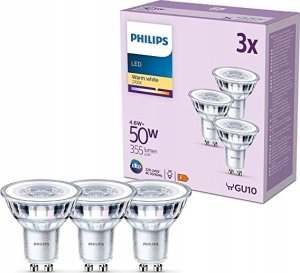 Signify Philips LED classic Lampa 50W GU10 Ciepła biel 355lm Srebrny 3er P 4