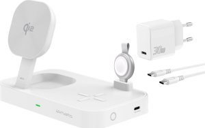 Ładowarka 4smarts 4smarts Qi2 Ladestation Trident mit MFi Fast Charger, weiß 1